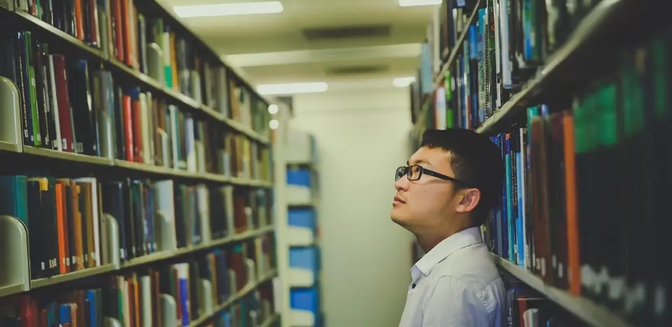 International student researching study programs in Europe.